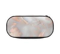 BNVSADC White Marble Rose Gold Printed Pencil Case Cute Pencil Bag Pen Pouch Large Stationery Organizer Makeup Bag for Teen Boys Girls School Students Office