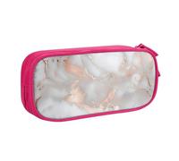 BNVSADC White Marble Rose Gold Printed Pencil Case Large Pen Bag Cute Pencil Box Pouch Office School Stationery Organizer for Girls Boys, Pink