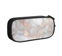 BNVSADC White Marble Rose Gold Printed Pencil Case Large Pen Bag Cute Pencil Box Pouch Office School Stationery Organizer for Girls Boys, Black