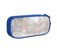 BNVSADC White Marble Rose Gold Printed Pencil Case Large Pen Bag Cute Pencil Box Pouch Office School Stationery Organizer for Girls Boys, Blue