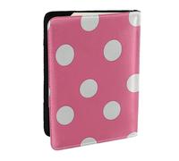 BNVSADC White Polka Dots Printed Passport Holder Travel PU Leather Passport Cover Case Organiser for Men Women, 6.5 inch