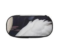 BNVSADC White Swan Printed Pencil Case Cute Pencil Bag Pen Pouch Large Stationery Organizer Makeup Bag for Teen Boys Girls School Students Office