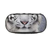BNVSADC White Tiger in Snow Printed Pencil Case Cute Pencil Bag Pen Pouch Large Stationery Organizer Makeup Bag for Teen Boys Girls School Students Office