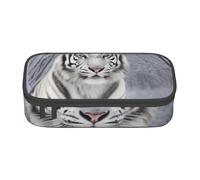BNVSADC White Tiger in Snow Printed Pencil Case Cute Pencil Box Bag Pen Pouch Office School Stationery Organizer for School Travel Work