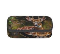 BNVSADC Whitetail Deer Fawn in Wilderness Stag Printed Pencil Case Cute Pencil Box Bag Pen Pouch Office School Stationery Organizer for School Travel Work