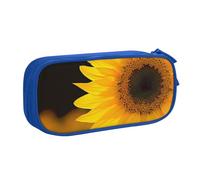 BNVSADC Wild Flower Sunflower Printed Pencil Case Large Pen Bag Cute Pencil Box Pouch Office School Stationery Organizer for Girls Boys, Blue