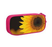 BNVSADC Wild Flower Sunflower Printed Pencil Case Large Pen Bag Cute Pencil Box Pouch Office School Stationery Organizer for Girls Boys, Pink