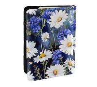 BNVSADC Wild Flowers and Cornflowers Daisies Printed Passport Holder Travel PU Leather Passport Cover Case Organiser for Men Women, 6.5 inch