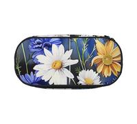 BNVSADC Wild Flowers and Cornflowers Daisies Printed Pencil Case Cute Pencil Bag Pen Pouch Large Stationery Organizer Makeup Bag for Teen Boys Girls School Students Office