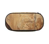 BNVSADC Wood Heart Printed Pencil Case Cute Pencil Bag Pen Pouch Large Stationery Organizer Makeup Bag for Teen Boys Girls School Students Office