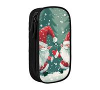BNVSADC Xmas Funny Gnome Printed Pencil Case for Girls Boys, Large Capacity Pencil Pouch Cute Pencil Box Adult Makeup Bag with 2 Compartments, Black