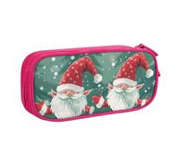 BNVSADC Xmas Funny Gnome Printed Pencil Case Large Pen Bag Cute Pencil Box Pouch Office School Stationery Organizer for Girls Boys, Pink