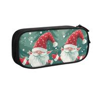 BNVSADC Xmas Funny Gnome Printed Pencil Case Large Pen Bag Cute Pencil Box Pouch Office School Stationery Organizer for Girls Boys, Black