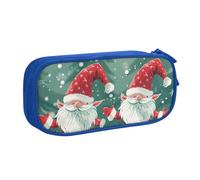 BNVSADC Xmas Funny Gnome Printed Pencil Case Large Pen Bag Cute Pencil Box Pouch Office School Stationery Organizer for Girls Boys, Blue