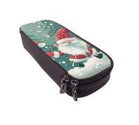 BNVSADC Xmas Funny Gnome Printed PU Leather Flip Pencil Case, Cute Pencil Box Pen Bag Stationery Organizer Makeup Bag for School Office Travel
