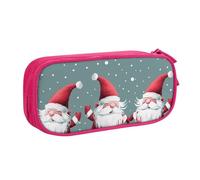 BNVSADC Xmas Funny Gnomes Printed Pencil Case Large Pen Bag Cute Pencil Box Pouch Office School Stationery Organizer for Girls Boys, Pink