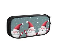 BNVSADC Xmas Funny Gnomes Printed Pencil Case Large Pen Bag Cute Pencil Box Pouch Office School Stationery Organizer for Girls Boys, Black