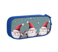 BNVSADC Xmas Funny Gnomes Printed Pencil Case Large Pen Bag Cute Pencil Box Pouch Office School Stationery Organizer for Girls Boys, Blue