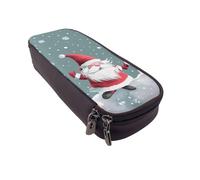 BNVSADC Xmas Funny Gnomes Printed PU Leather Flip Pencil Case, Cute Pencil Box Pen Bag Stationery Organizer Makeup Bag for School Office Travel