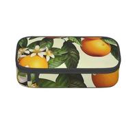 BNVSADC Yellow Blossom and Orange Fruits Printed Pencil Case Cute Pencil Box Bag Pen Pouch Office School Stationery Organizer for School Travel Work