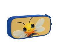 BNVSADC Yellow Cute Animal Bee Printed Pencil Case Large Pen Bag Cute Pencil Box Pouch Office School Stationery Organizer for Girls Boys, Blue