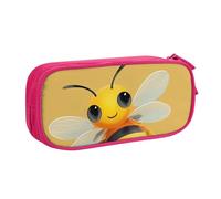 BNVSADC Yellow Cute Animal Bee Printed Pencil Case Large Pen Bag Cute Pencil Box Pouch Office School Stationery Organizer for Girls Boys, Pink