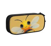 BNVSADC Yellow Cute Animal Bee Printed Pencil Case Large Pen Bag Cute Pencil Box Pouch Office School Stationery Organizer for Girls Boys, Black