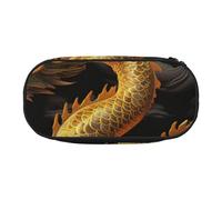BNVSADC Yellow Dragon Black Background Printed Pencil Case Cute Pencil Bag Pen Pouch Large Stationery Organizer Makeup Bag for Teen Boys Girls School Students Office