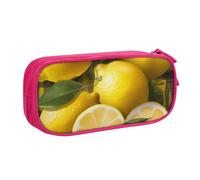 BNVSADC Yellow Lemon Printed Pencil Case Large Pen Bag Cute Pencil Box Pouch Office School Stationery Organizer for Girls Boys, Pink