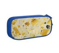 BNVSADC Yellow Marble Printed Pencil Case Large Pen Bag Cute Pencil Box Pouch Office School Stationery Organizer for Girls Boys, Blue