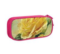 BNVSADC Yellow Rose Printed Pencil Case Large Pen Bag Cute Pencil Box Pouch Office School Stationery Organizer for Girls Boys, Pink