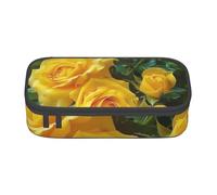 BNVSADC Yellow Roses Printed Pencil Case Cute Pencil Box Bag Pen Pouch Office School Stationery Organizer for School Travel Work