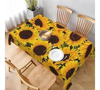 BNVSADC Yellow Sunflowers Printed Rectangle Tablecloth 228x152 CM, Water Resistant Polyester Table Cloth Decorative Fabric Table Covers for Kitchen Dining Table Parties Camping
