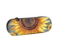 BNVSADC You are My Sunshine Sunflower Printed Leather Pencil Pen Case & Makeup Bag - Stylish Hard Shell Pencil Bag Stationery Organizer Pouch for School Office Travel