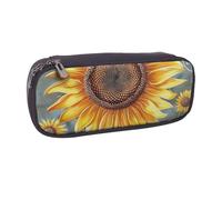 BNVSADC You are My Sunshine Sunflower Printed Leather Pencil Pen Case & Makeup Bag - Stylish Pencil Bag Stationery Organizer Pouch for School Office Travel