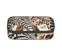 BNVSADC Zebra and Giraffe Printed Pencil Case Cute Pencil Box Bag Pen Pouch Office School Stationery Organizer for School Travel Work