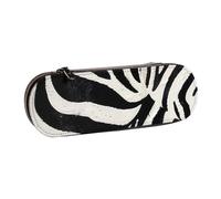 BNVSADC Zebra Animal Printed Leather Pencil Pen Case & Makeup Bag - Stylish Hard Shell Pencil Bag Stationery Organizer Pouch for School Office Travel
