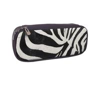 BNVSADC Zebra Animal Printed Leather Pencil Pen Case & Makeup Bag - Stylish Pencil Bag Stationery Organizer Pouch for School Office Travel