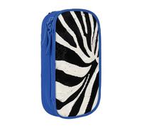 BNVSADC Zebra Animal Printed Pencil Case for Girls Boys, Large Capacity Pencil Pouch Cute Pencil Box Adult Makeup Bag with 2 Compartments, Blue