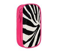 BNVSADC Zebra Animal Printed Pencil Case for Girls Boys, Large Capacity Pencil Pouch Cute Pencil Box Adult Makeup Bag with 2 Compartments, Pink