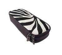 BNVSADC Zebra Animal Printed PU Leather Flip Pencil Case, Cute Pencil Box Pen Bag Stationery Organizer Makeup Bag for School Office Travel