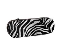 BNVSADC Zebra-Print Printed Leather Pencil Pen Case & Makeup Bag - Stylish Hard Shell Pencil Bag Stationery Organizer Pouch for School Office Travel