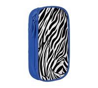 BNVSADC Zebra Print Printed Pencil Case for Girls Boys, Large Capacity Pencil Pouch Cute Pencil Box Adult Makeup Bag with 2 Compartments, Blue