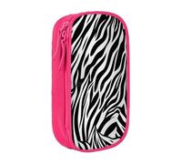 BNVSADC Zebra Print Printed Pencil Case for Girls Boys, Large Capacity Pencil Pouch Cute Pencil Box Adult Makeup Bag with 2 Compartments, Pink