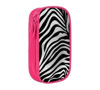 BNVSADC Zebra-Print Printed Pencil Case for Girls Boys, Large Capacity Pencil Pouch Cute Pencil Box Adult Makeup Bag with 2 Compartments, Pink