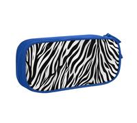 BNVSADC Zebra Print Printed Pencil Case Large Pen Bag Cute Pencil Box Pouch Office School Stationery Organizer for Girls Boys, Blue