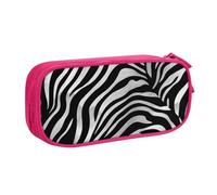 BNVSADC Zebra-Print Printed Pencil Case Large Pen Bag Cute Pencil Box Pouch Office School Stationery Organizer for Girls Boys, Pink