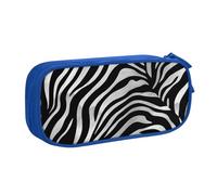 BNVSADC Zebra-Print Printed Pencil Case Large Pen Bag Cute Pencil Box Pouch Office School Stationery Organizer for Girls Boys, Blue