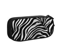 BNVSADC Zebra-Print Printed Pencil Case Large Pen Bag Cute Pencil Box Pouch Office School Stationery Organizer for Girls Boys, Black