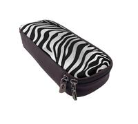 BNVSADC Zebra-Print Printed PU Leather Flip Pencil Case, Cute Pencil Box Pen Bag Stationery Organizer Makeup Bag for School Office Travel